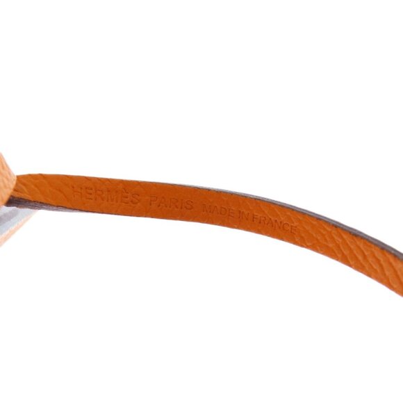 HERMES Orange Leather Bag Charm - Picture 4 of 10